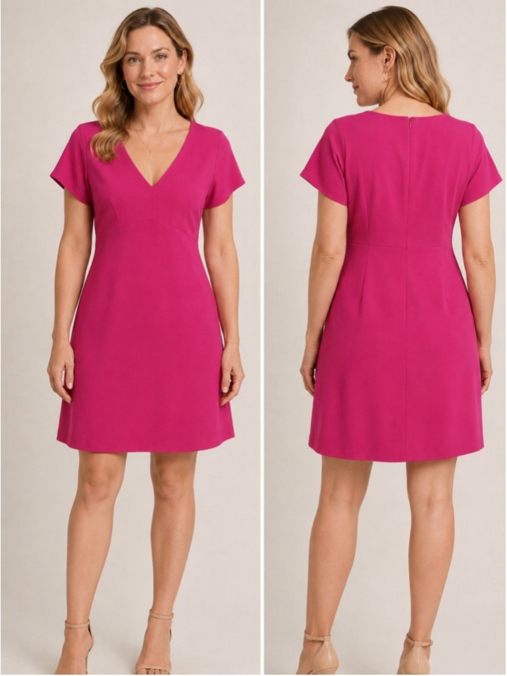 Harper Rose Shortsleeve Shift Women Dress Hot Pink Size 12/Large